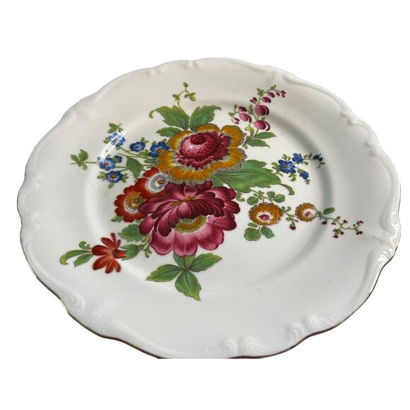 Vintage Gloria Fine Porcelain Bayreuth West-Germany 10" Plate Floral - Picture 1 of 4